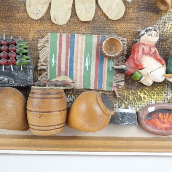 Armenian Folk Art Diorama 3D Picture  Depicting Cooking Handmade - Picture 8 of 13